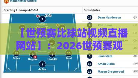 【世预赛比球站视频直播网站】：2026世预赛观赛，这几个平台最靠谱