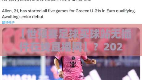 【世预赛足球买球站无插件在线直播网】？2026世预赛观赛新姿势，老球迷都懂的